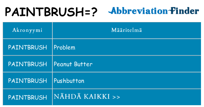 Mitä paintbrush tarkoittaa
