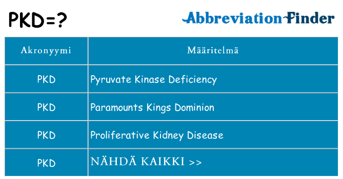 Mitä pkd tarkoittaa