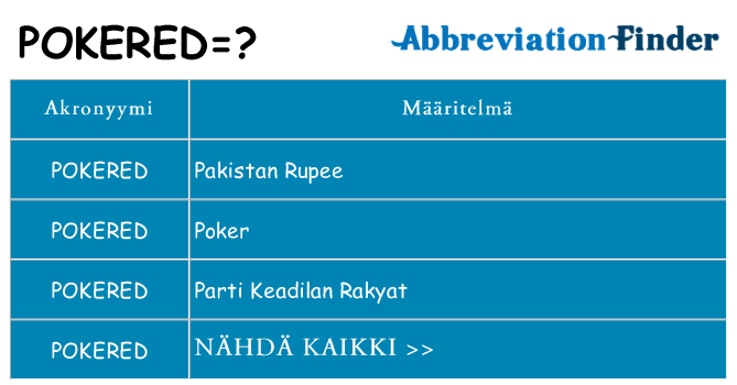 Mitä pokered tarkoittaa