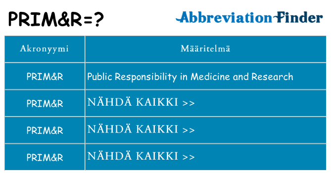 Mitä primr tarkoittaa
