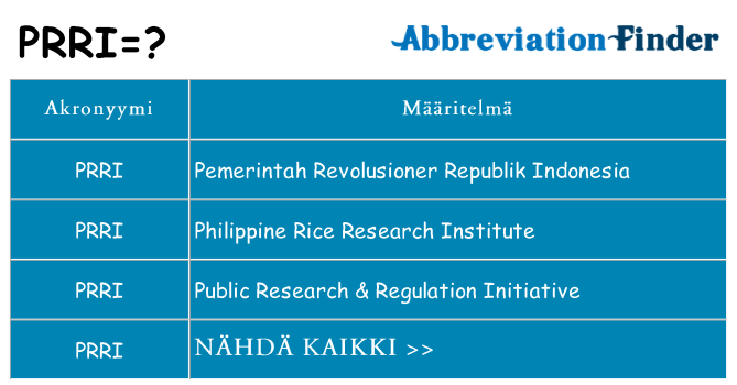 Mitä prri tarkoittaa