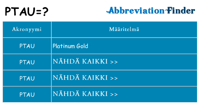 Mitä ptau tarkoittaa