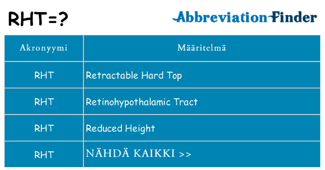 Mitä rht tarkoittaa