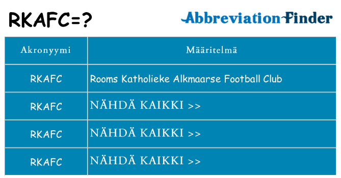 Mitä rkafc tarkoittaa