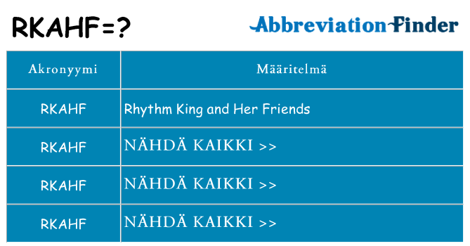 Mitä rkahf tarkoittaa