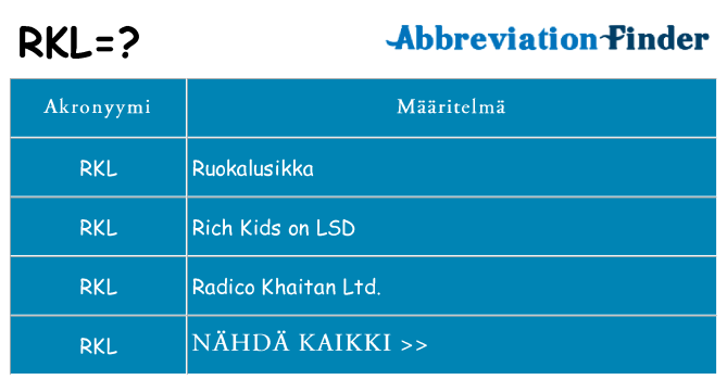 Mitä rkl tarkoittaa