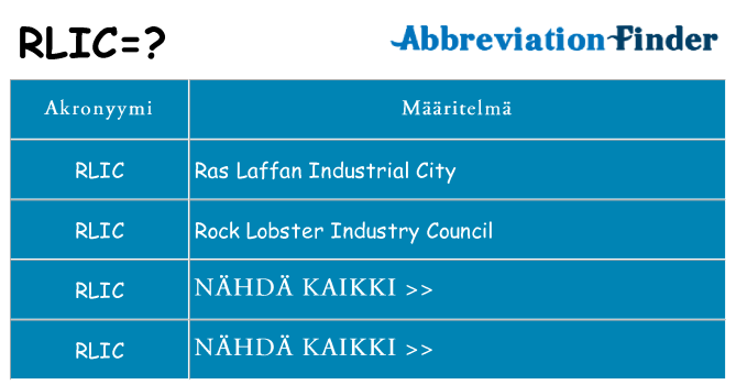 Mitä rlic tarkoittaa