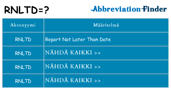 Mitä rnltd tarkoittaa