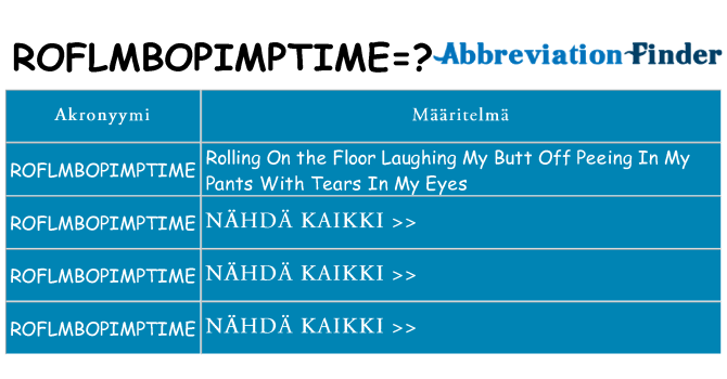 Mitä roflmbopimptime tarkoittaa