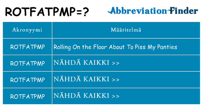 Mitä rotfatpmp tarkoittaa