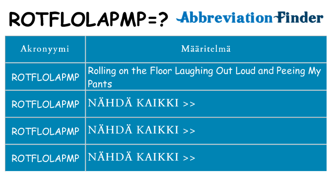 Mitä rotflolapmp tarkoittaa