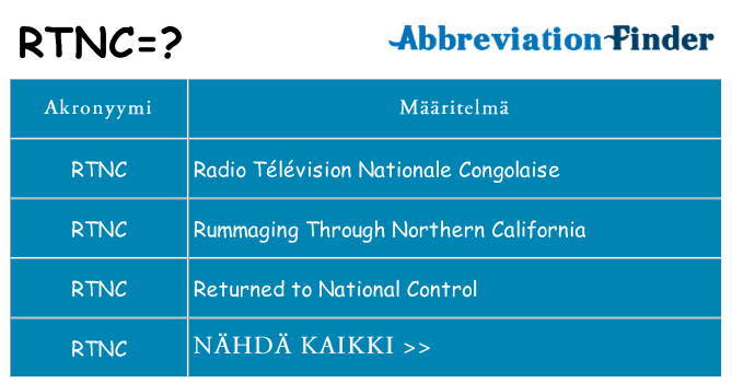 Mitä rtnc tarkoittaa
