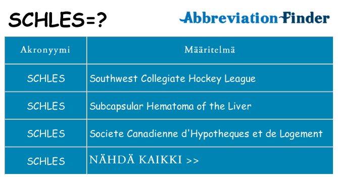 Mitä schles tarkoittaa
