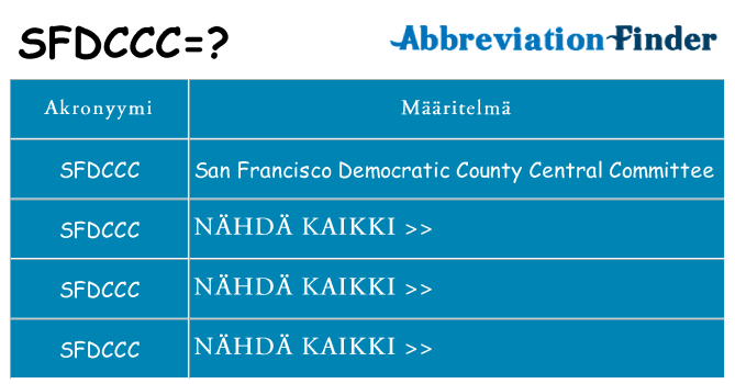 Mitä sfdccc tarkoittaa