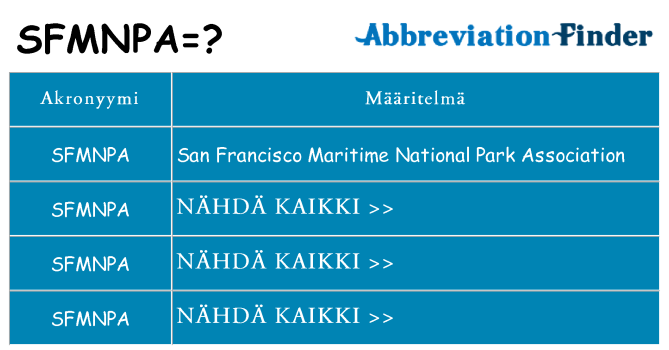Mitä sfmnpa tarkoittaa