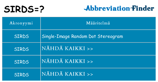 Mitä sirds tarkoittaa