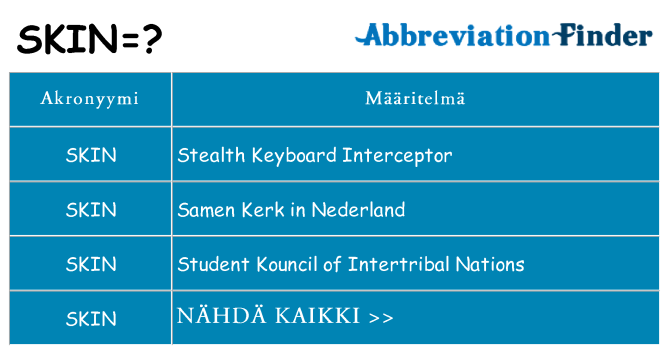 Mitä skin tarkoittaa