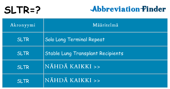 Mitä sltr tarkoittaa