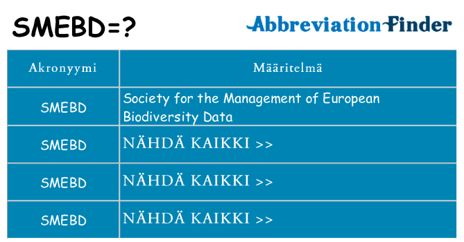 Mitä smebd tarkoittaa