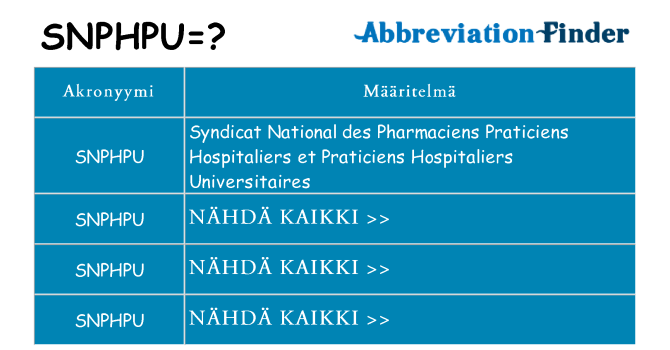 Mitä snphpu tarkoittaa