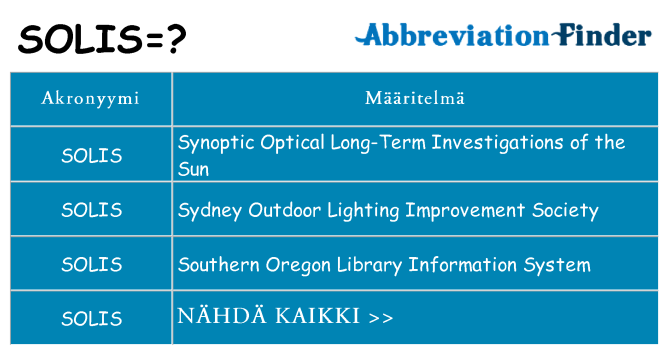Mitä solis tarkoittaa