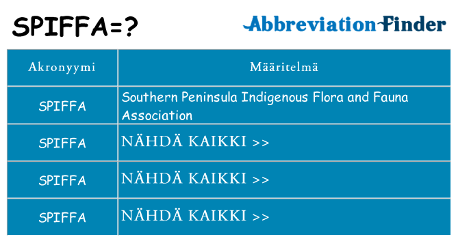 Mitä spiffa tarkoittaa