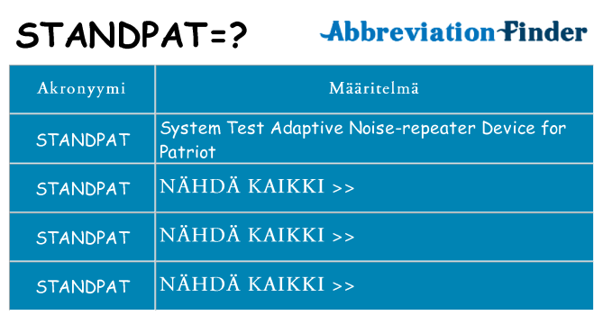 Mitä standpat tarkoittaa