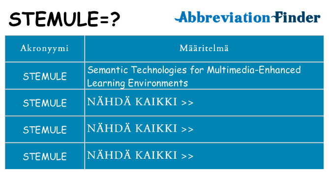 Mitä stemule tarkoittaa