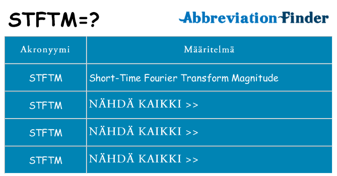Mitä stftm tarkoittaa