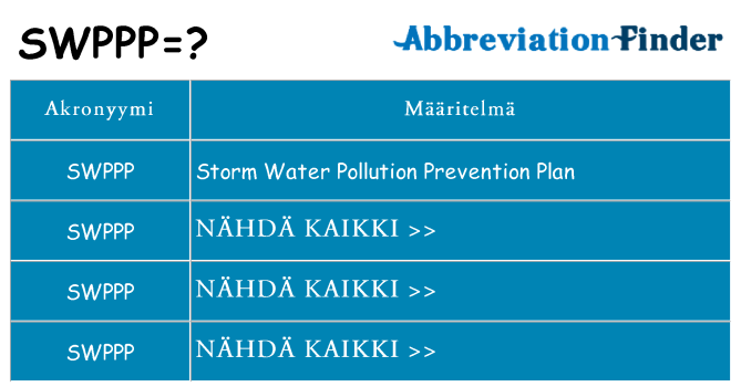 Mitä swppp tarkoittaa