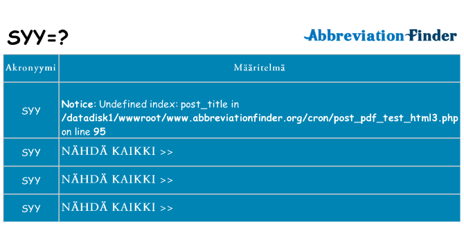 Mitä syys tarkoittaa