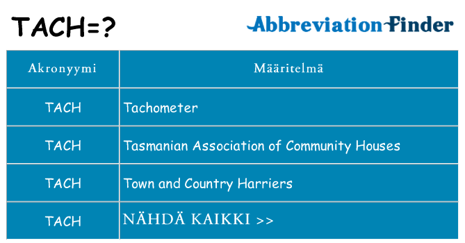 Mitä tach tarkoittaa