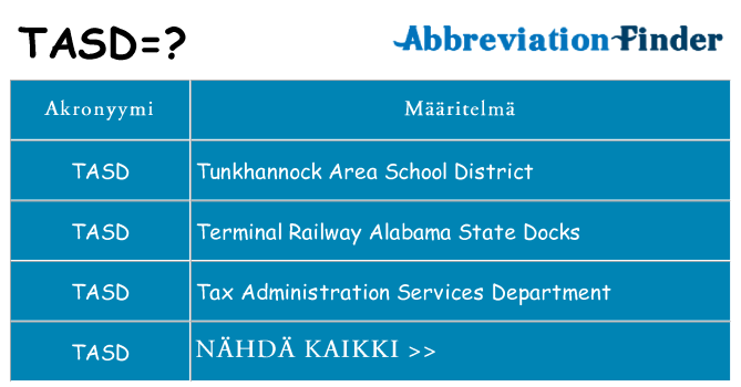 Mitä tasd tarkoittaa