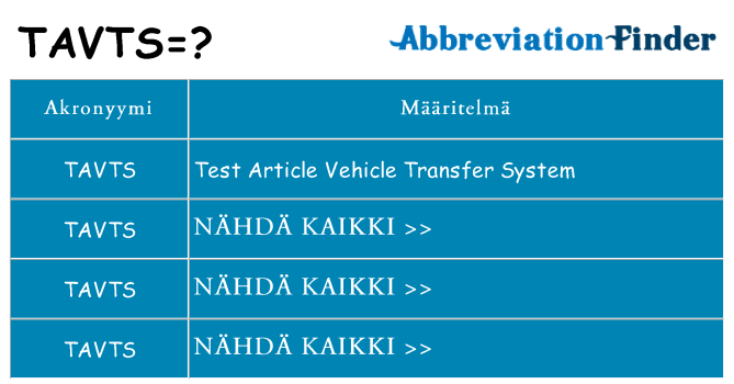 Mitä tavts tarkoittaa