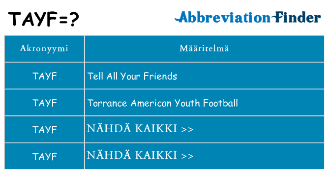 Mitä tayf tarkoittaa