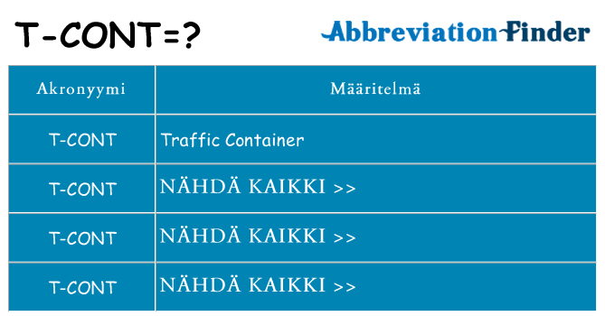 Mitä t-cont tarkoittaa