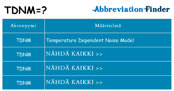 Mitä tdnm tarkoittaa