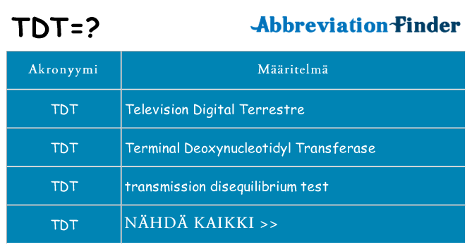 Mitä tdt tarkoittaa