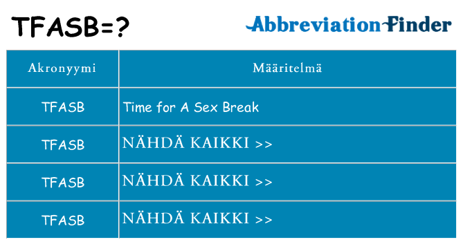 Mitä tfasb tarkoittaa