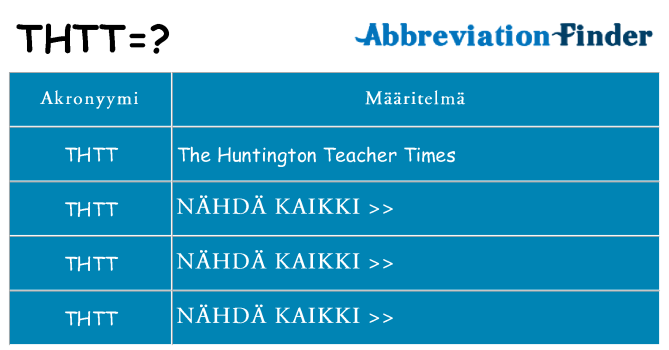 Mitä thtt tarkoittaa