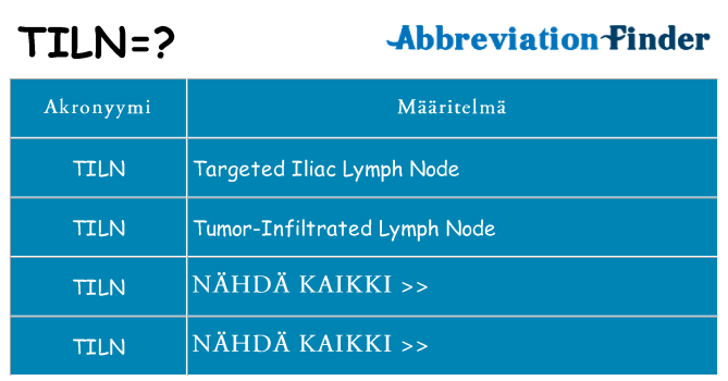 Mitä tiln tarkoittaa