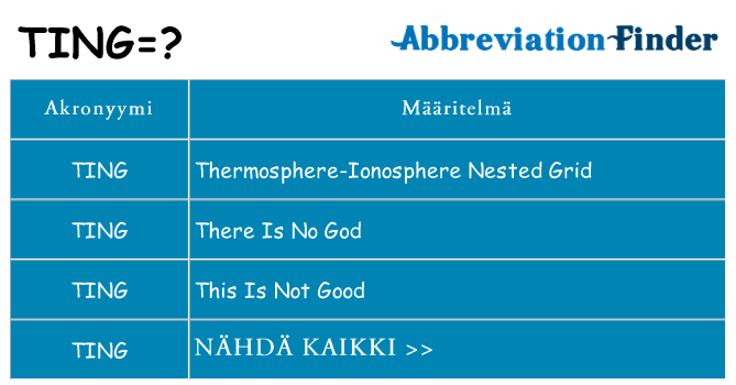 Mitä ting tarkoittaa