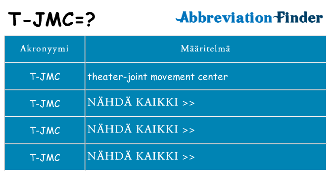 Mitä t-jmc tarkoittaa