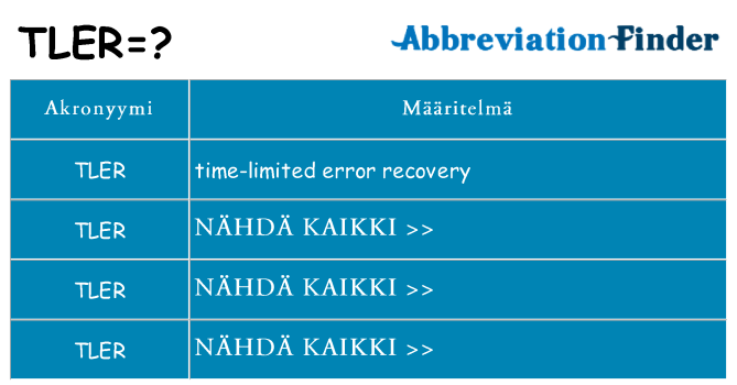 Mitä tler tarkoittaa