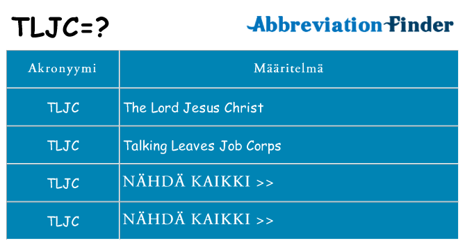 Mitä tljc tarkoittaa