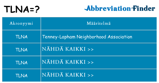 Mitä tlna tarkoittaa