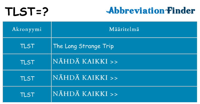 Mitä tlst tarkoittaa