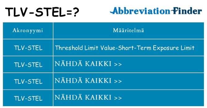Mitä tlv-stel tarkoittaa