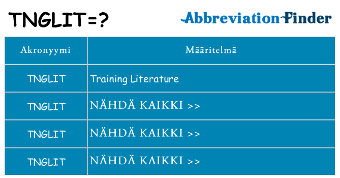 Mitä tnglit tarkoittaa