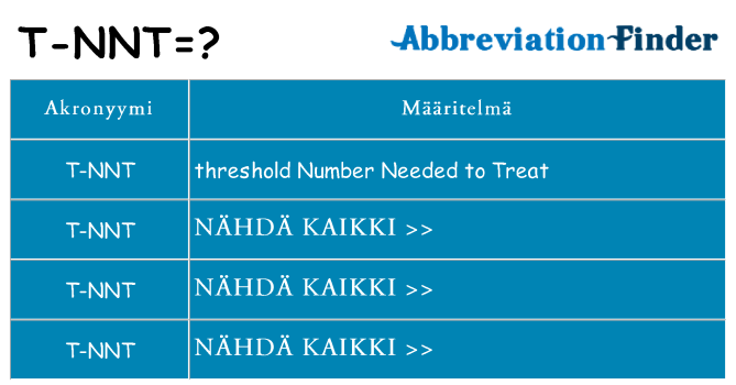 Mitä t-nnt tarkoittaa